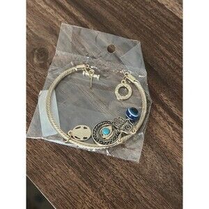 Bracelet Hamsa Gold Color Beaded Evil Eye Spiritual Fashion Jewelry Bangle new